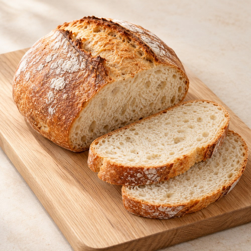 Brot auf einem hellen Holzbrett
