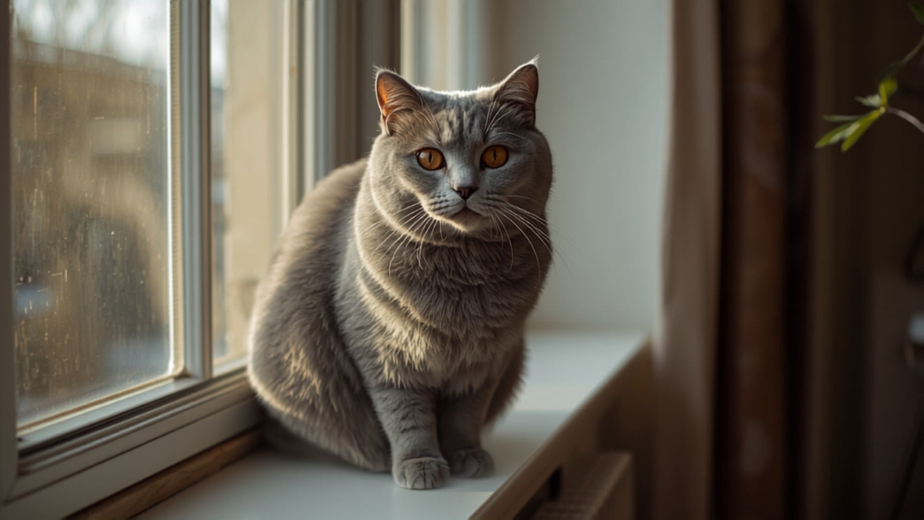 Britisch Kurzhaar am Fenster