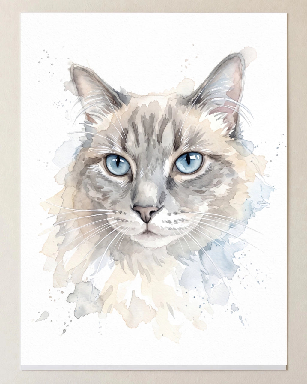 Katzenportrait als Poster im Aquarell-Stil