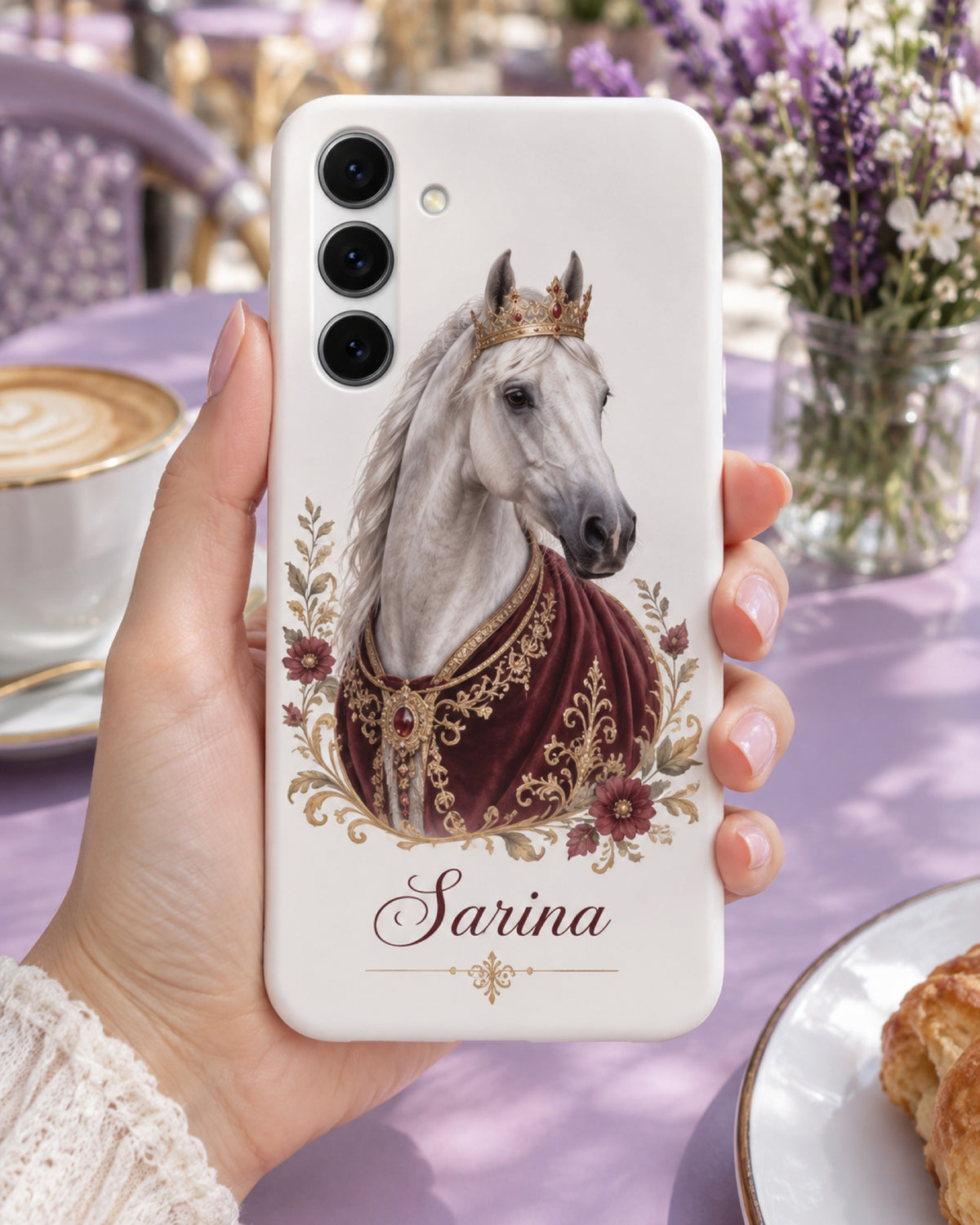 Samsung-Hülle mit Schimmel im Royal-Stil und Namen Sarina