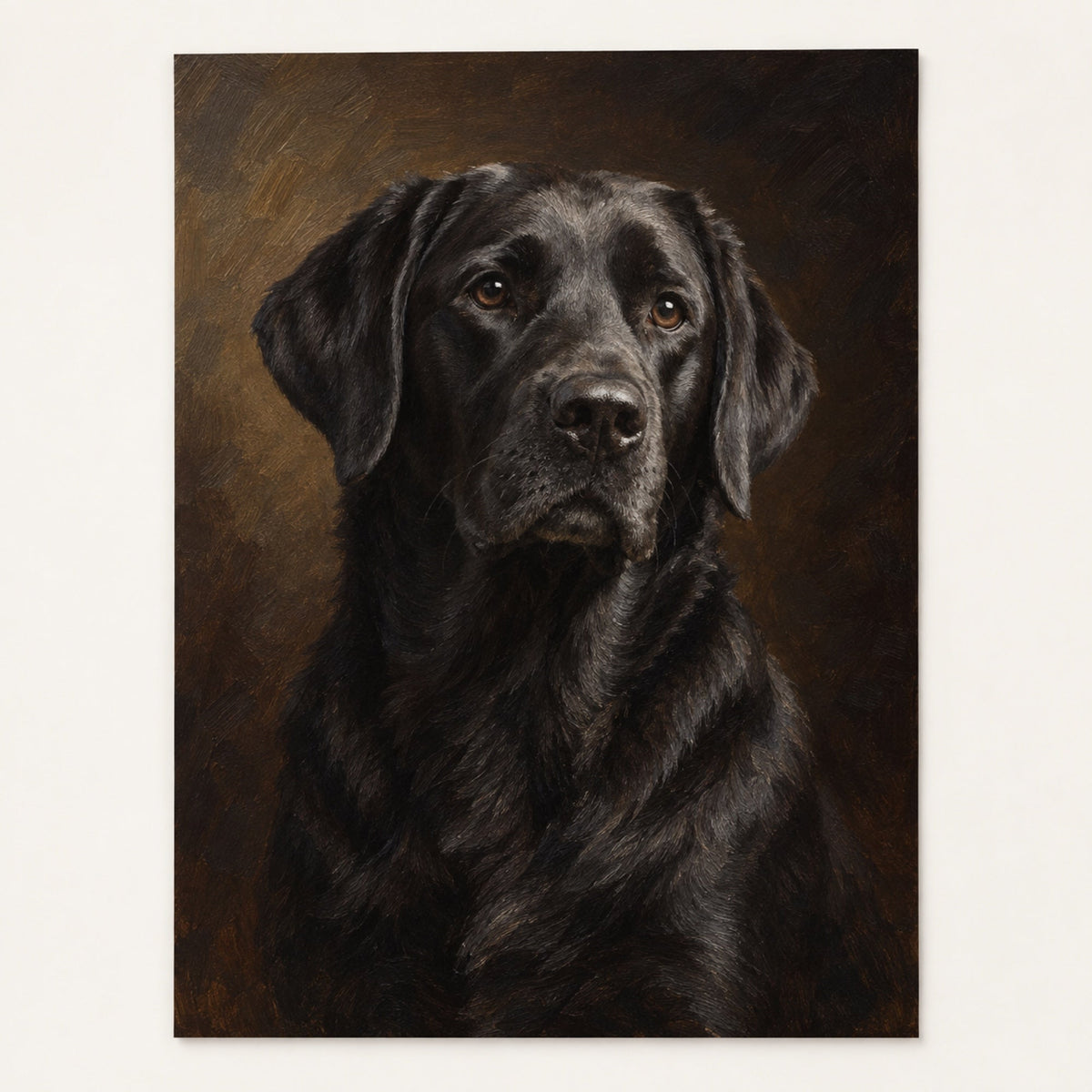 Hundeportrait – Poster – Ölgemälde, schwarzer Labrador