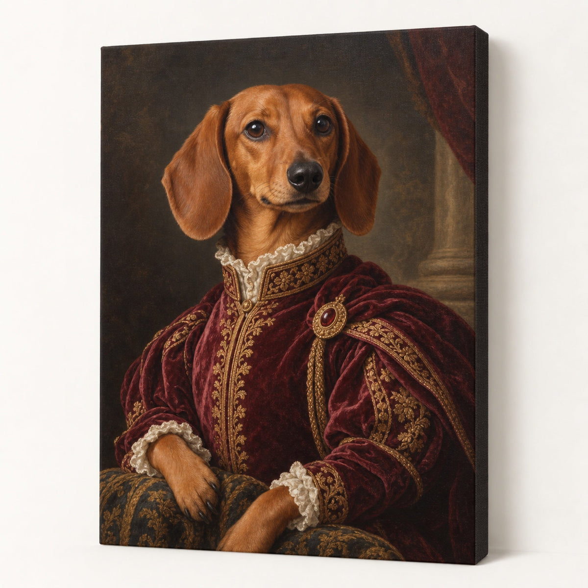 Hundeportrait – Leinwand – Royal, Dackel