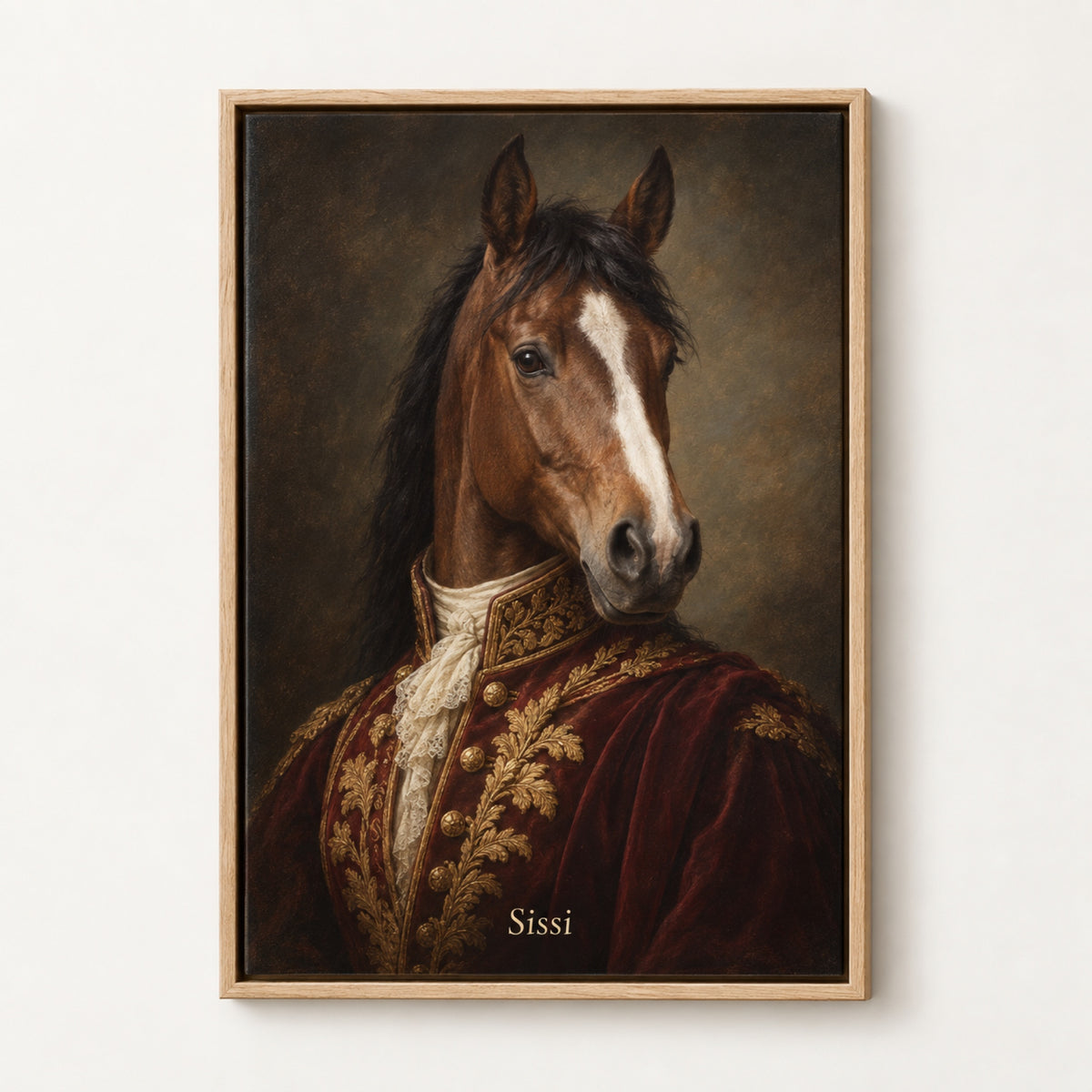 Pferdeportrait – Leinwand gerahmt – Royal, Warmblut