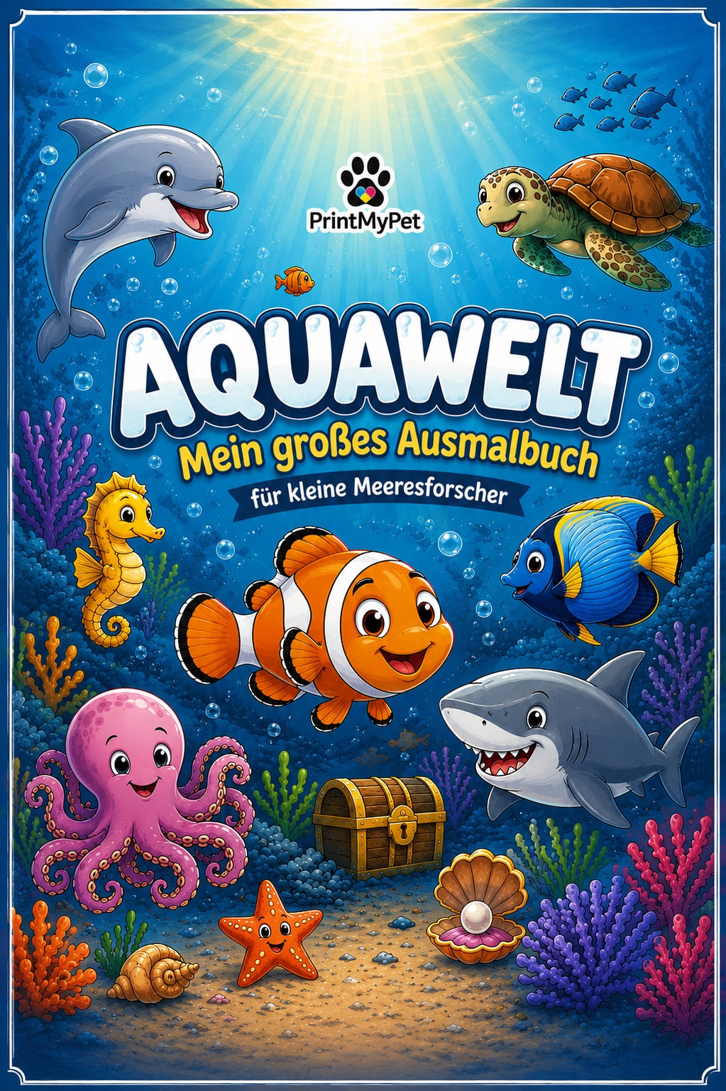 Aquawelt Ausmalbuch – Cover