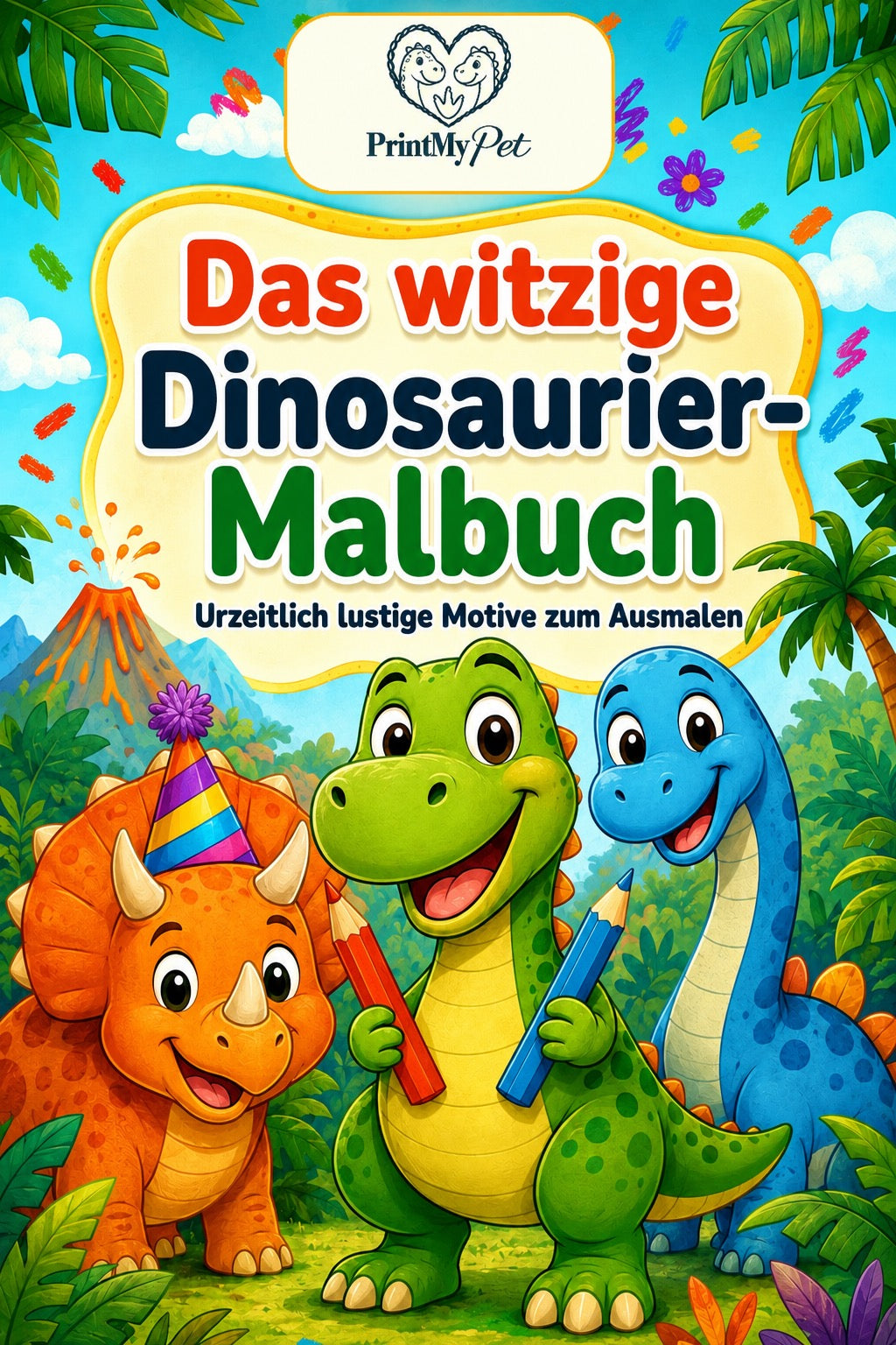 Das witzige Dinosaurier-Malbuch – Cover