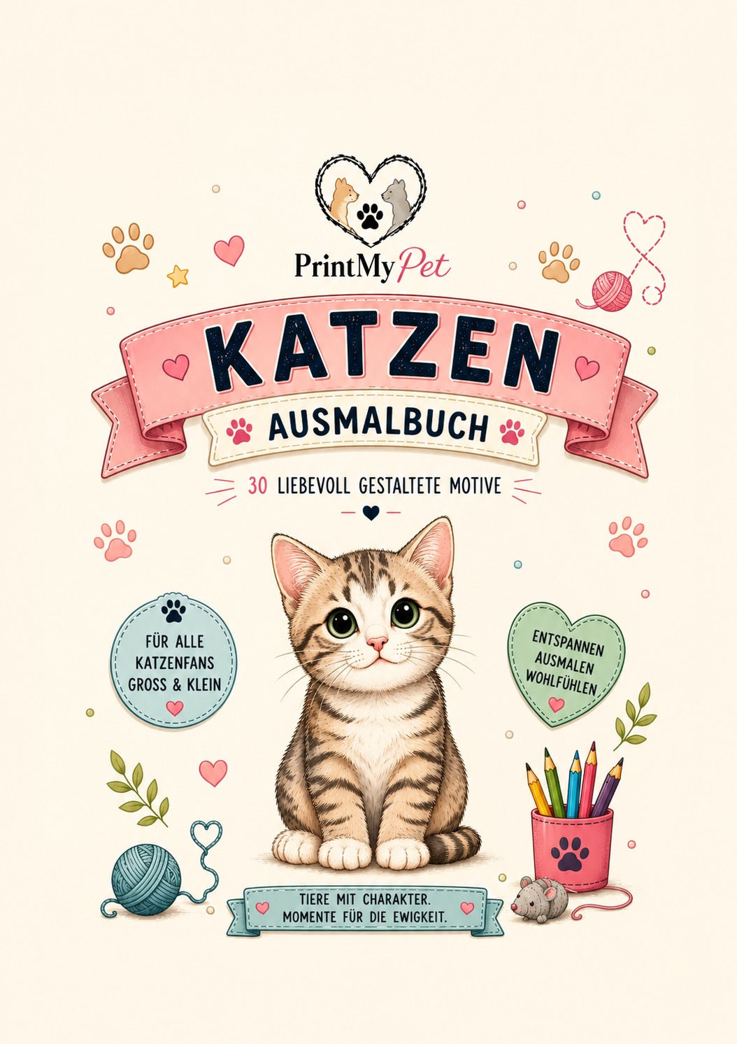 Katzen Ausmalbuch – Cover