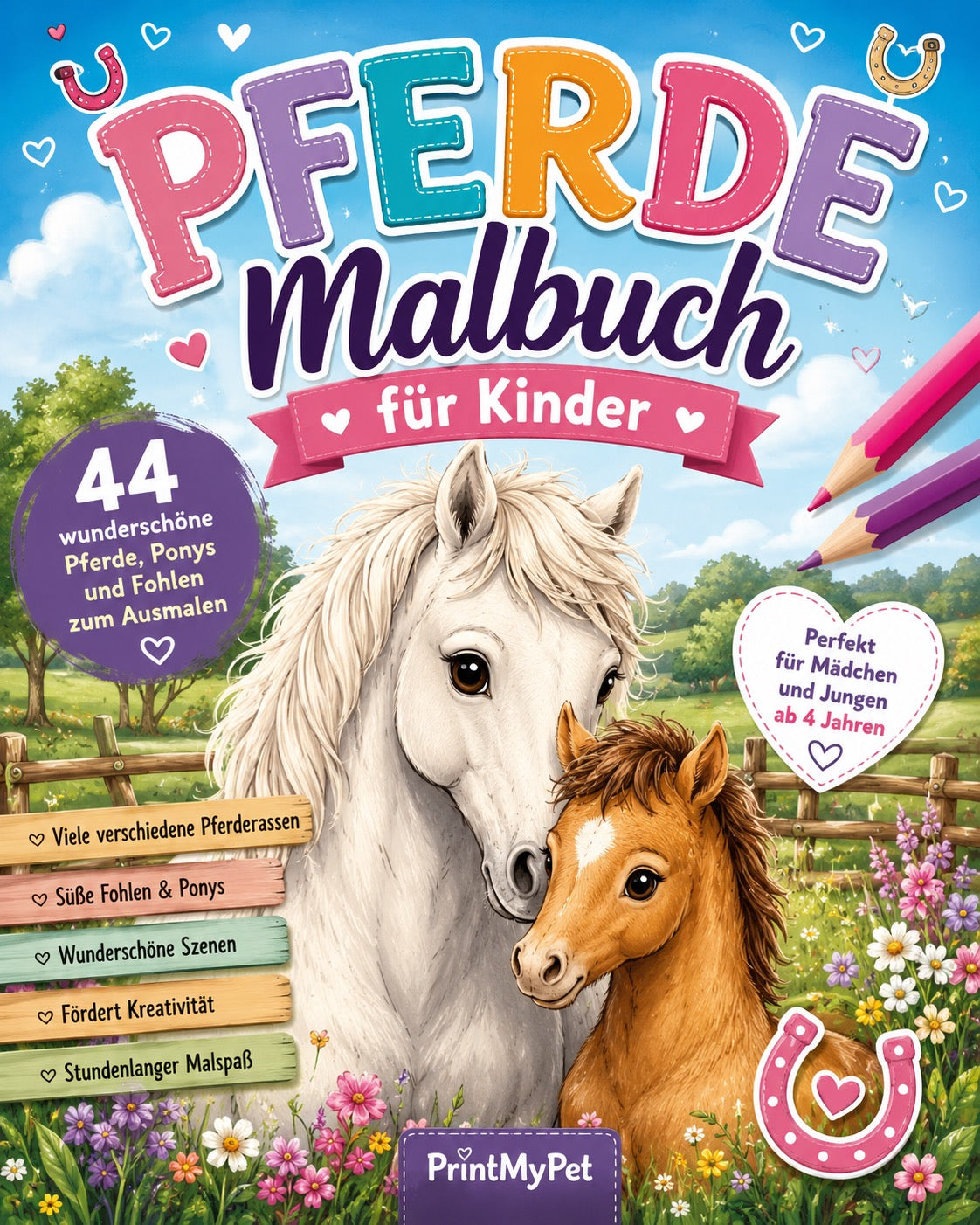 Pferde Malbuch für Kinder – Cover