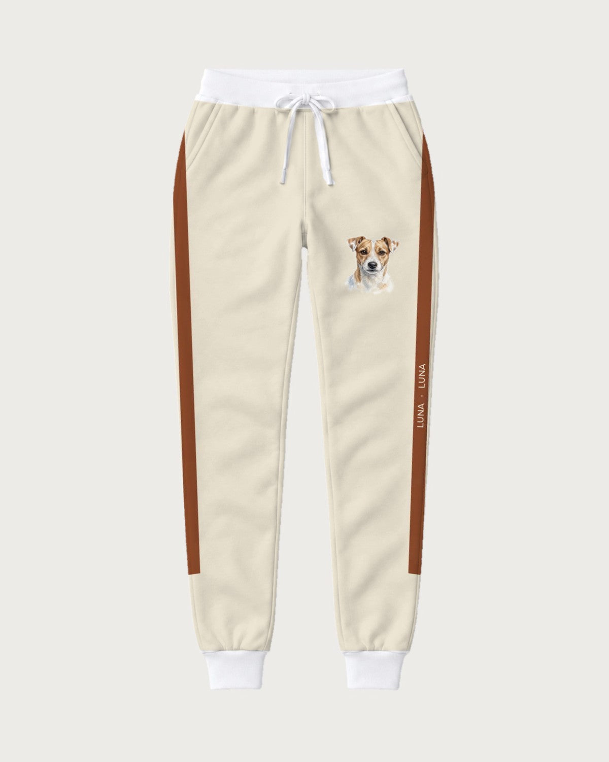 Pantalón de chándal Signature Stripe con retrato del perro: vista completa del pantalón