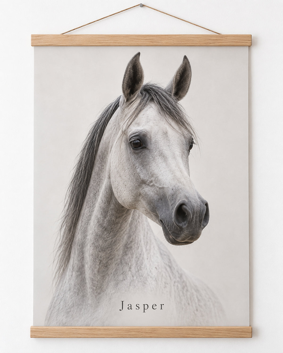 Pferdeportrait mit Aufhängung, Beispiel Araber mit dem Namen Jasper