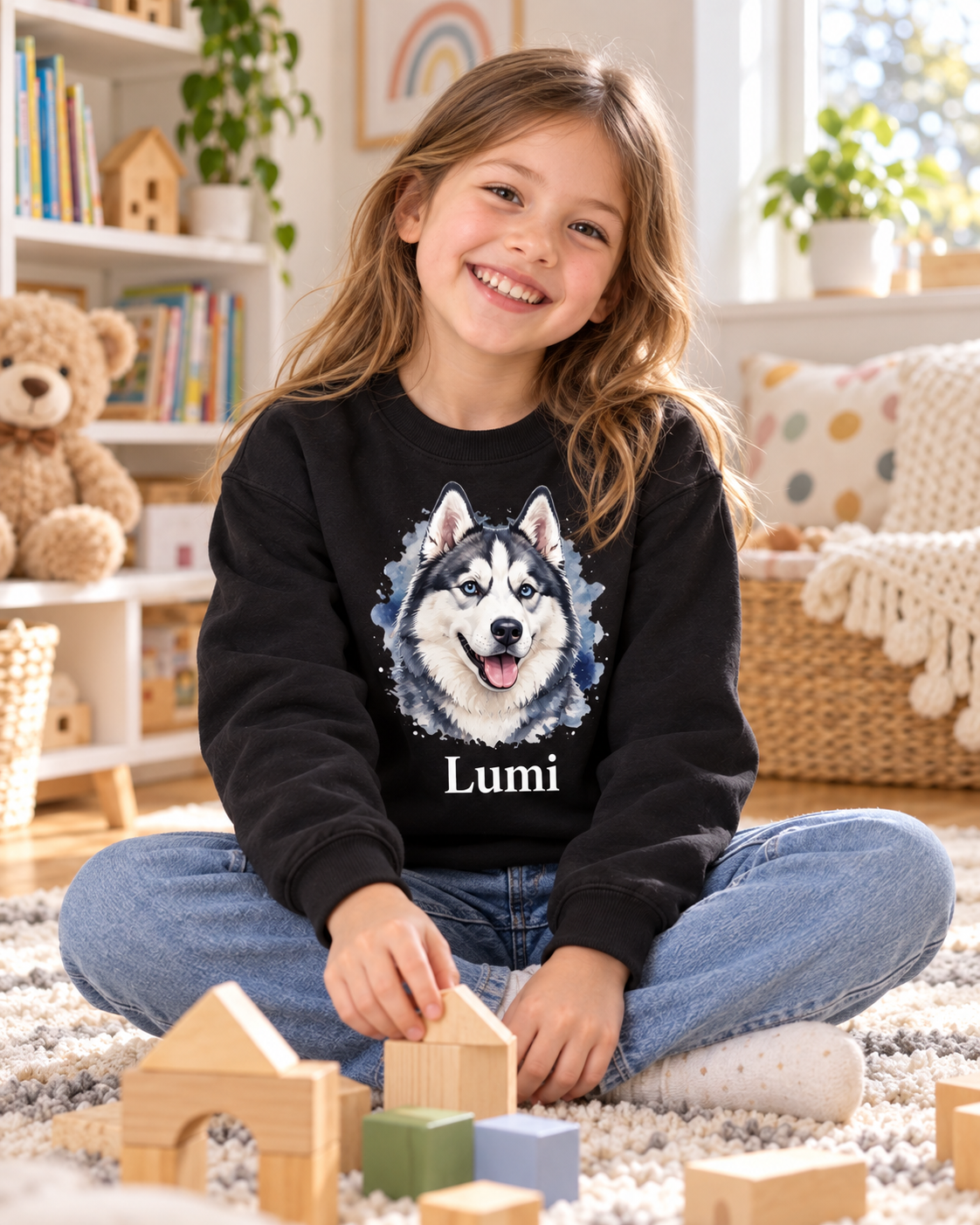 Personalisiertes Kinder-Sweatshirt mit deinem Tier – neue Produktansicht