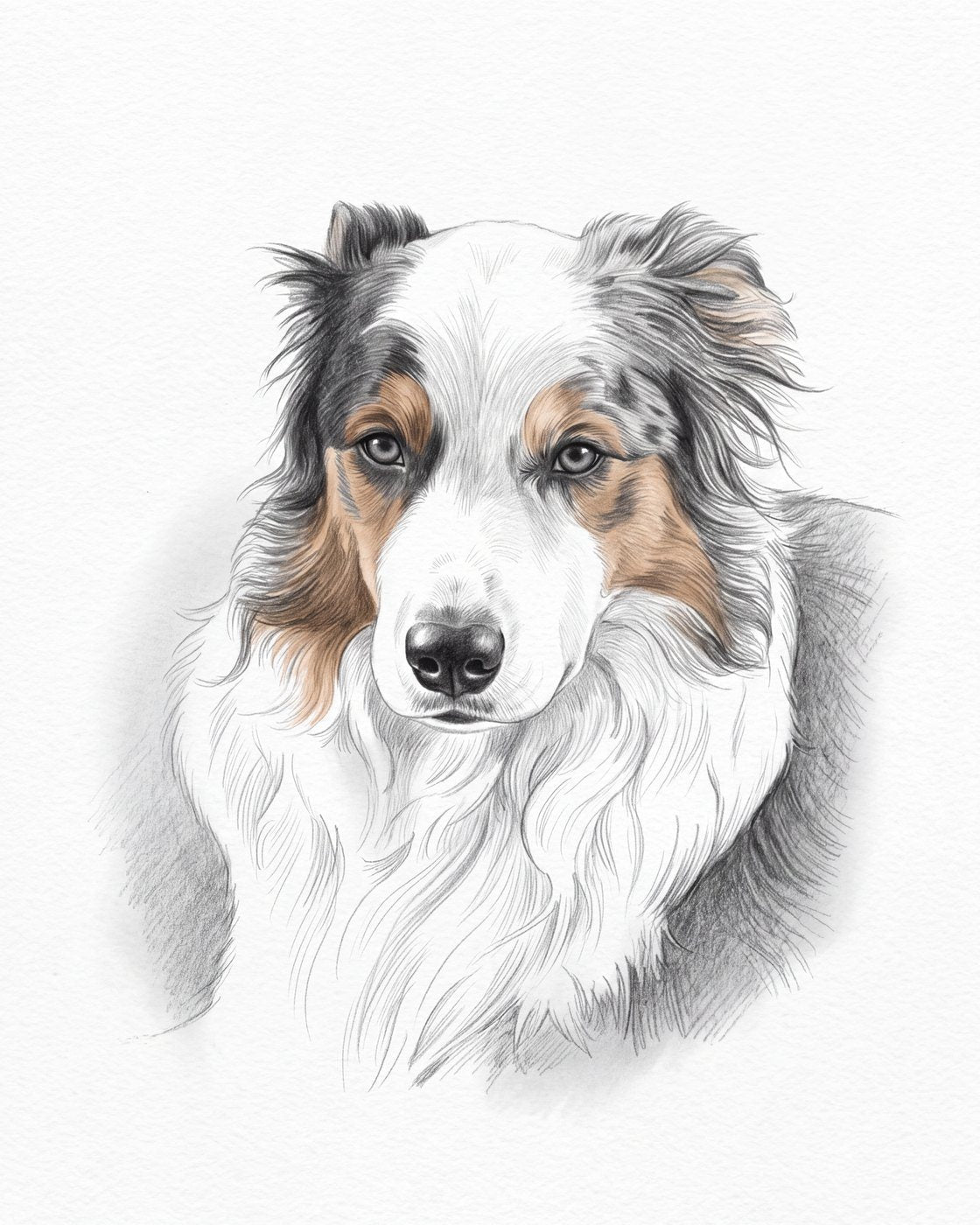 Hundeportrait im Stil Sketch